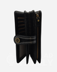 Black RFID Blocking Large Capacity Leather Wallet with built-in card holder