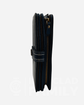 RFID blocking large capacity leather wallet with zipper and dual compartments