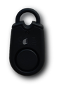 Close-up of the button on the personal alarm sound pendant keychain